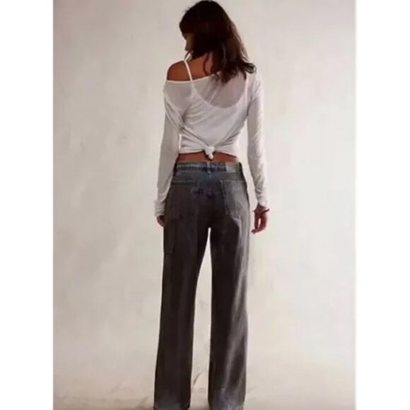 Free People We The Free Tinsley Baggy High-Rise Jeans 26 Short - Picture 2 of 6